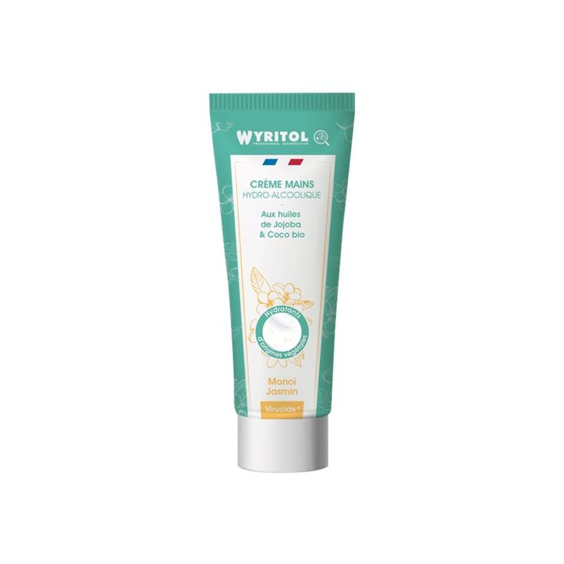 3661295615439-Wyritol Monoï Jasmin - Crème hydoralcoolique désinfectant pour les mains - 75 ml-P_405122369_1-0