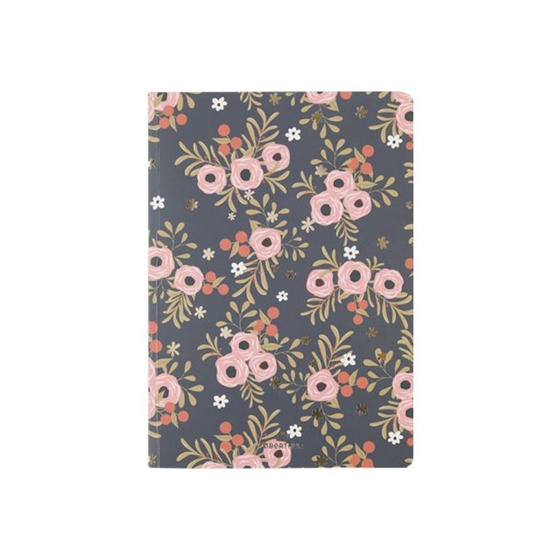 3664447125107-Oberthur Bahia - Carnet de notes souple - A5 - ligné - 200 pages - fleurs roses-P_405122455_1-0