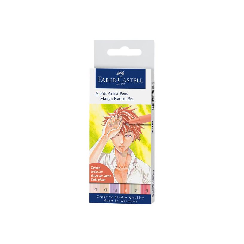4005401671688-Faber-Castell Pitt Artist Pen Manga Kaoiro - 6 Feutres pinceaux à pointe souple à l'encre-P_405125108_1-1