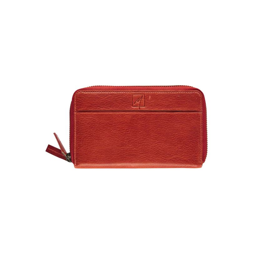 0404051271455-Porte-monnaie double fermeture éclair Savannah - rouge - label M-P_405127145_1-0