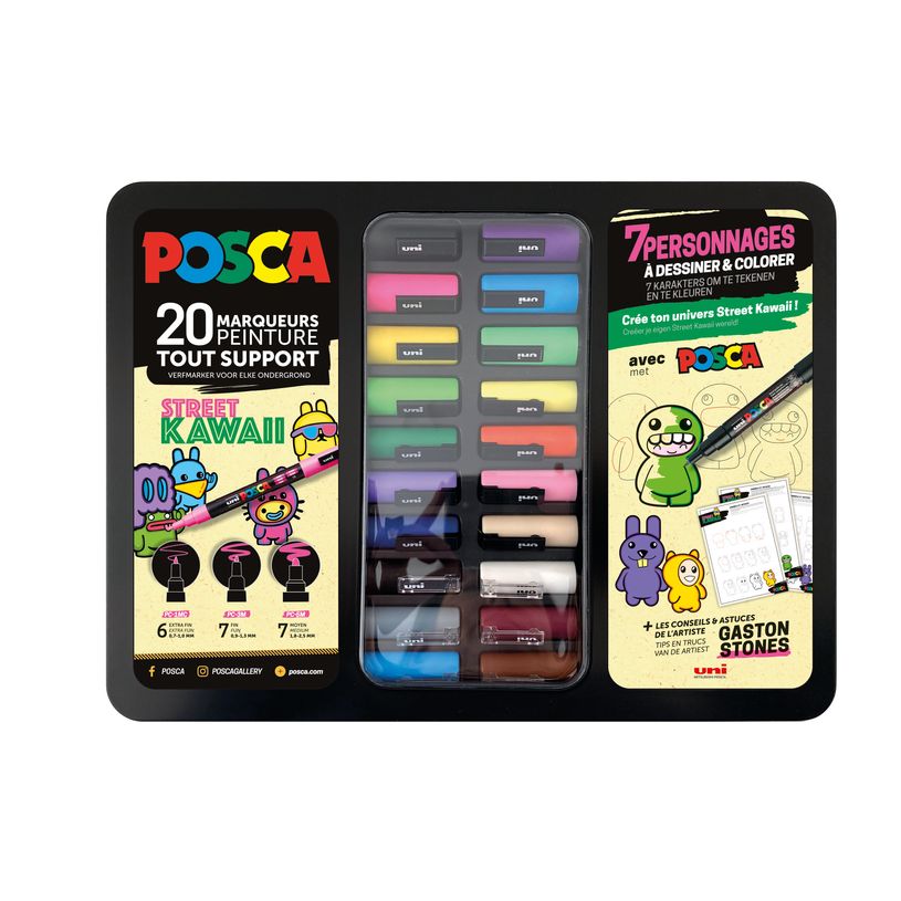 3296280044538-Posca Street Kawaï - Pack de 20 marqueurs – coffret métallique - pointes et couleurs a-P_405127677_1-0