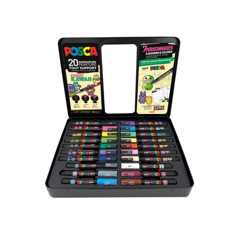 3296280044538-Posca Street Kawaï - Pack de 20 marqueurs – coffret métallique - pointes et couleurs a-P_405127677_2-1