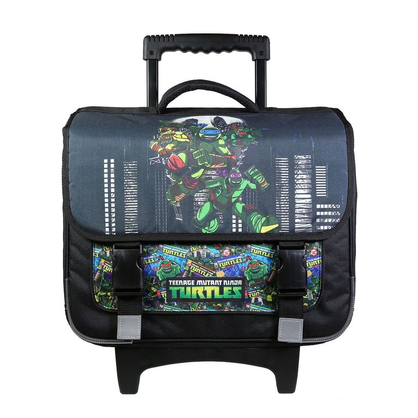 3666311013435-Cartable à roulettes Tortues Ninja 38 cm - 2 compartiments - noir - Bagtrotter-P_405128832_1-0