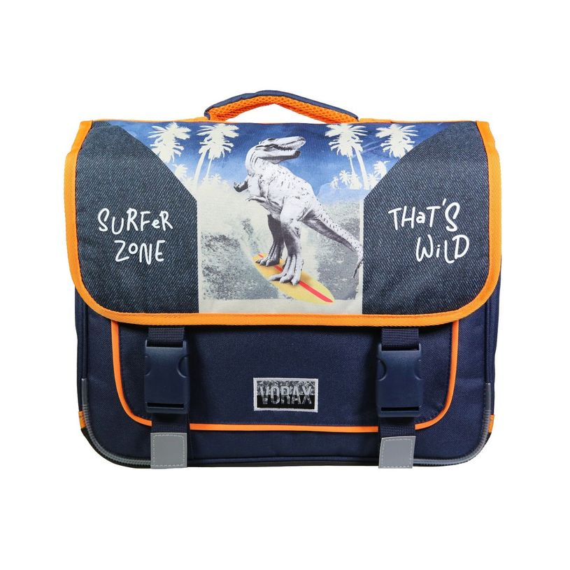 3666311010816-Cartable Vorax Dinosaure 38 cm - 2 compartiments - bleu - Bagtrotter-P_405128924_1-0
