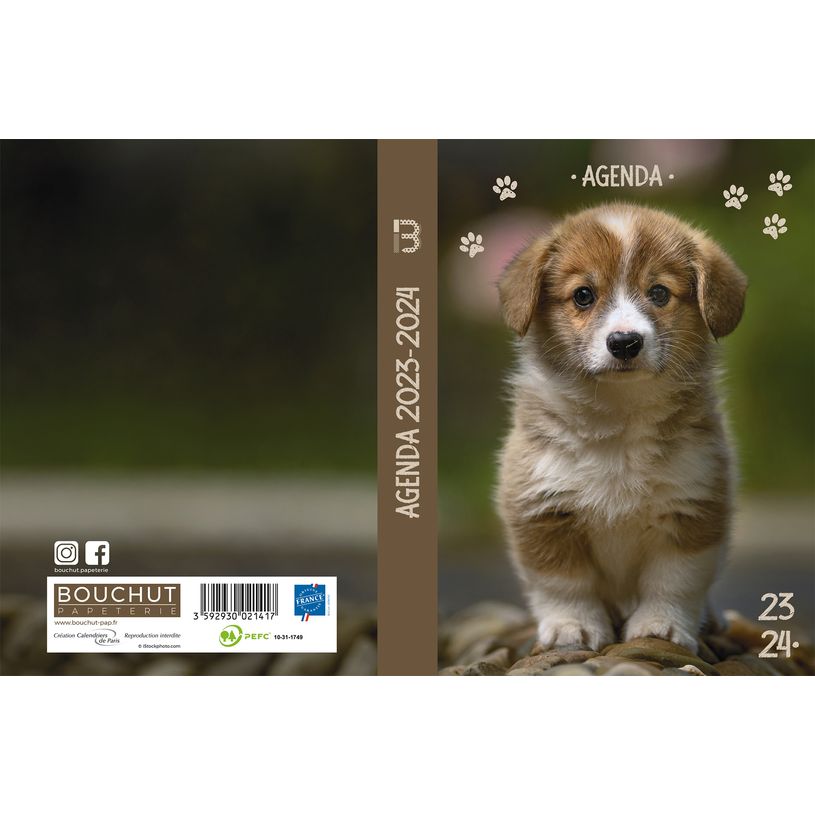 3592930021417-Agenda Animaux - 1 jour par page - 12 x 17 cm - chien - Bouchut-P_405129510_1-0
