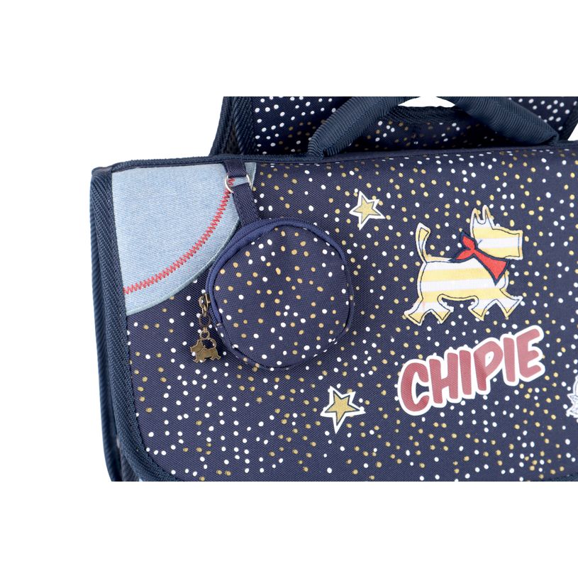 3045050442612-Cartable Chipie Dots - 2 compartiments - 38 cm - bleu - Hamelin-P_405129580_3-2