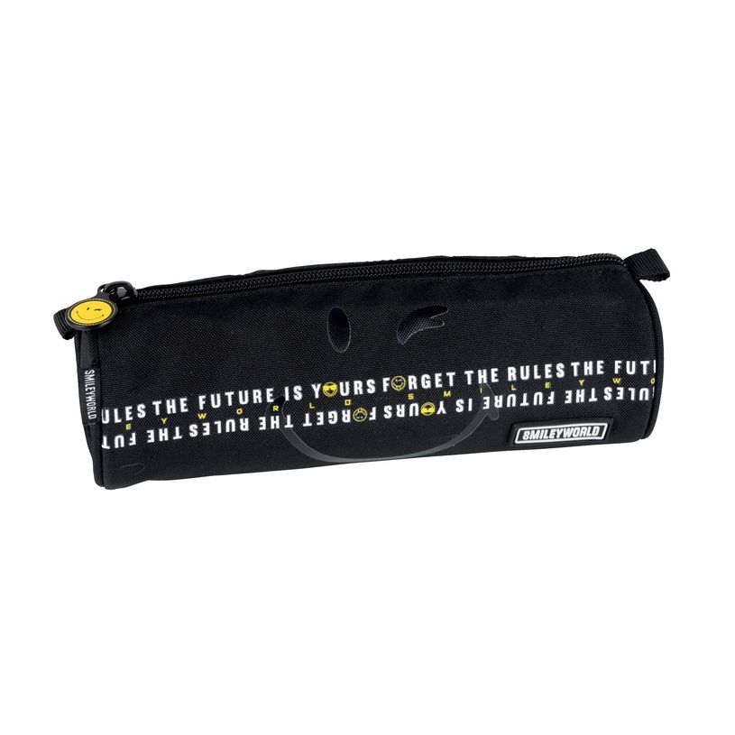 3020120171647-Trousse ronde Smiley Iconic - 1 compartiment - noir - Hamelin-P_405129611_1-0