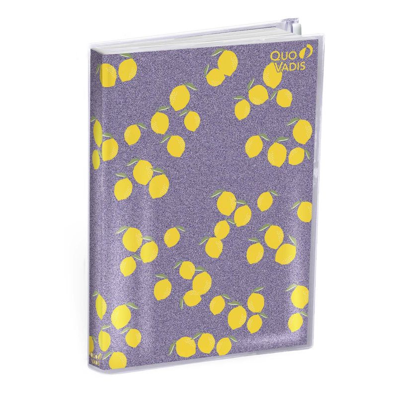 3371010498031-Agenda My Agenda Glitter avec poche zip - 1 semaine sur 2 pages - 10 x 15 cm - citron - Qu-P_405130386_1-0