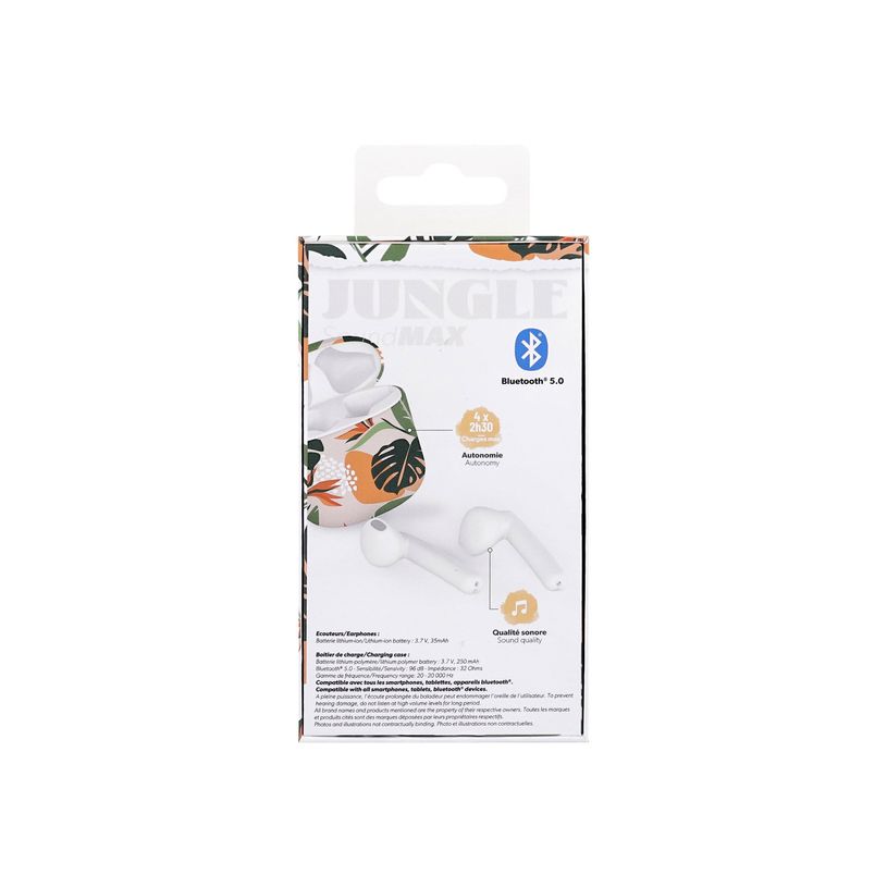 3303170109274-T'nB Exclusiv Jungle - Kit main libre - écouteur sans fil bluetooth - blanc boitier jungl-P_405131521_4-6