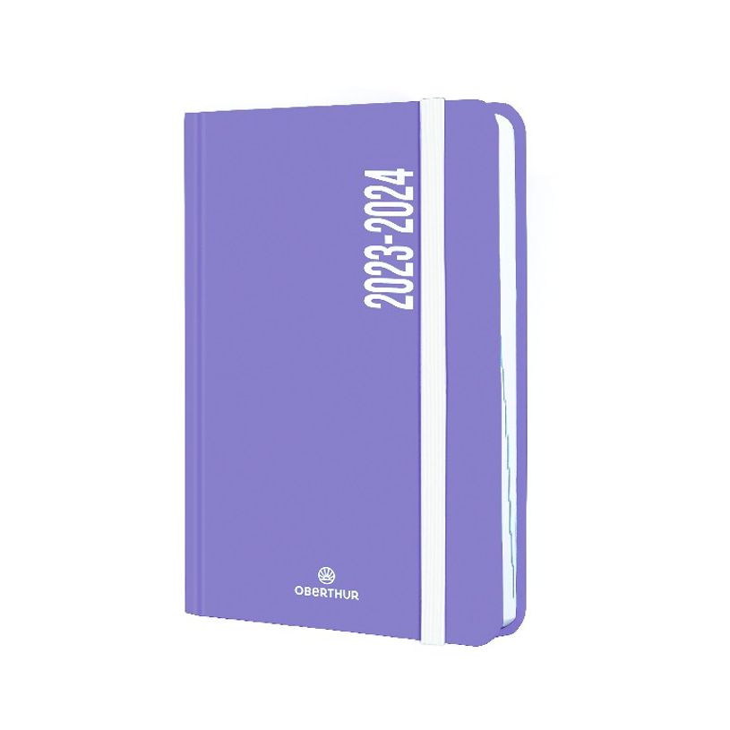 3664447144733-Agenda à élastique Alabama - 1 jour par page - 12,5 x 17,5 cm - lilas - Oberthur-P_405131920_1-0