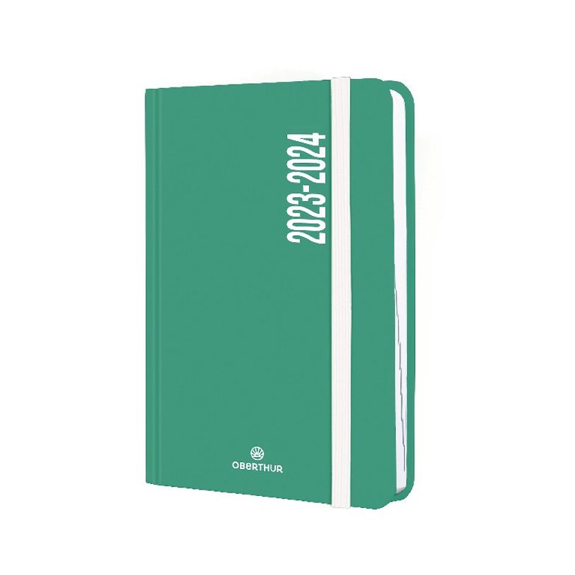 3664447144740-Agenda à élastique Alabama - 1 jour par page - 12,5 x 17,5 cm - vert - Oberthur-P_405131921_1-0