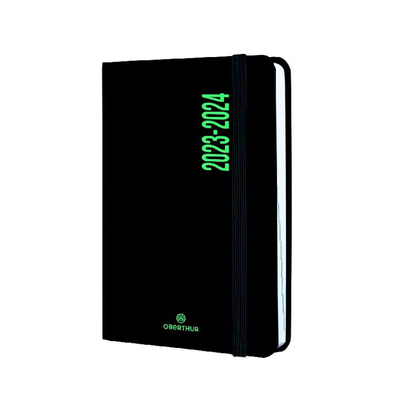 3664447144771-Agenda à élastique Alabama - 1 jour par page - 12,5 x 17,5 cm - noir et vert - Oberthur-P_405131925_1-0