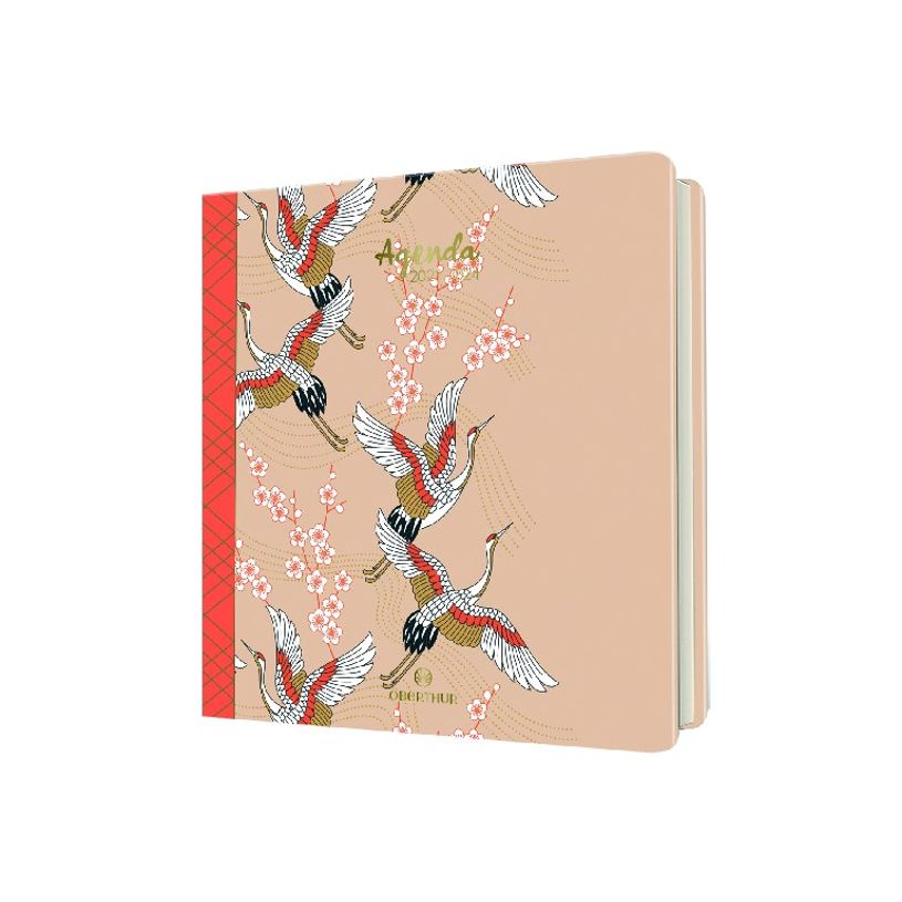 3664447145921-Agenda à élastique Sakura 16 bureau - 1 semaine sur 2 pages - oiseaux - Oberthur-P_405132095_1-0