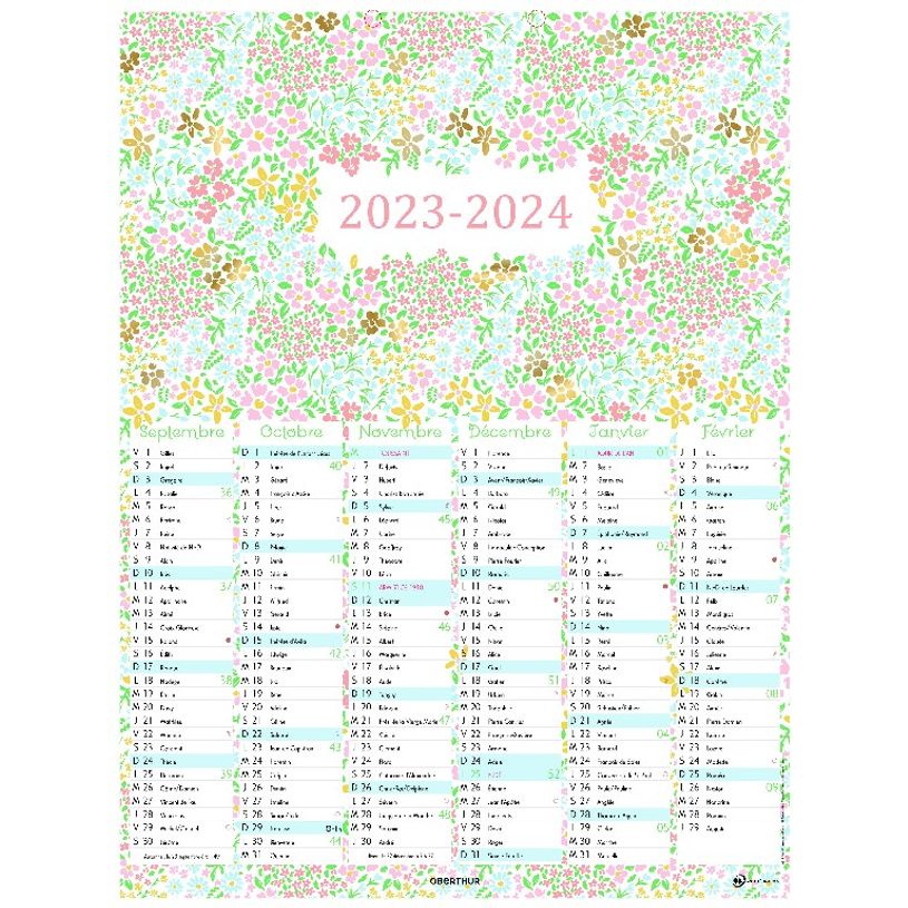 3664447149721-Calendrier Chelsea - 6 mois par face - 32 x 42 cm - Oberthur-P_405132136_1-0