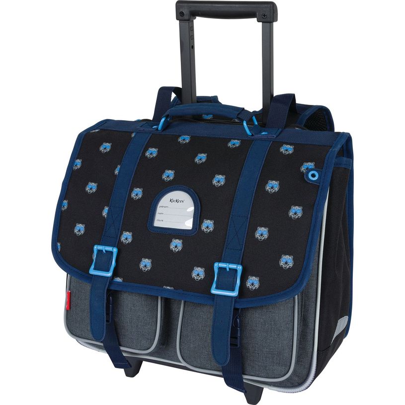 3664447148717-Cartable à roulettes Kickers Boy - 38 cm - 2 compartiments - noir et gris chine - Oberthu-P_405132386_1-0