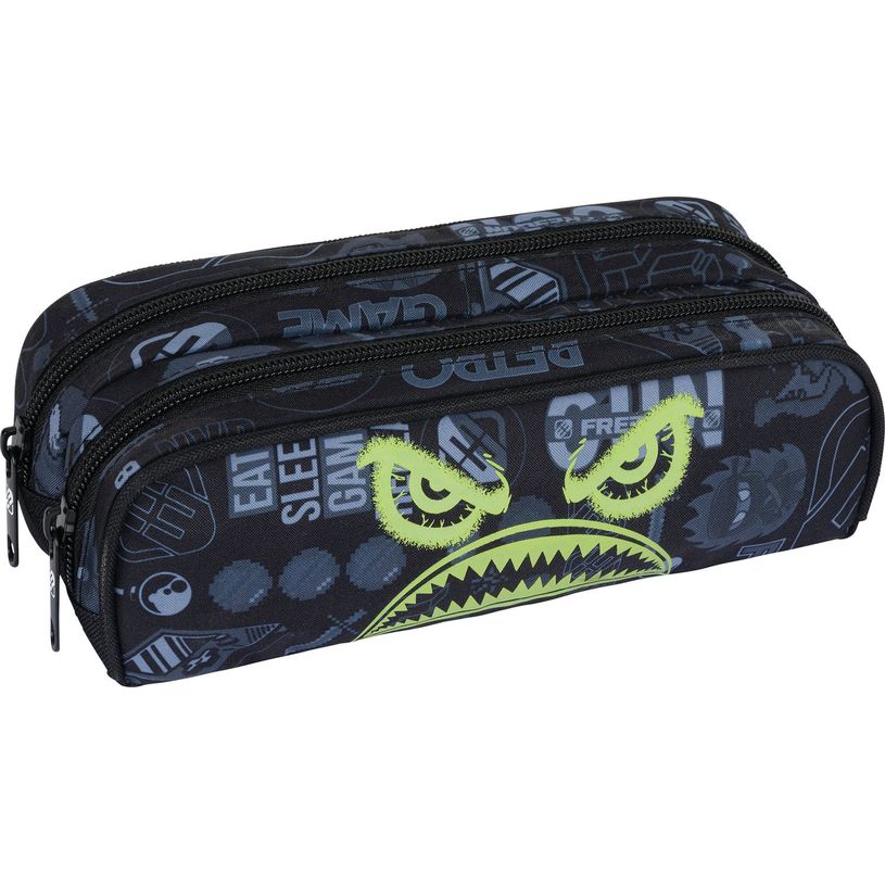 3664447147451-Trousse Freegun Primaire - 2 compartiments - noir - Oberthur-P_405132388_1-0