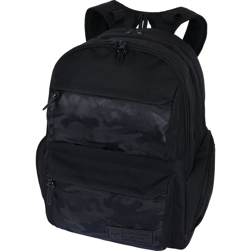 3664447147505-Sac à dos Kaporal Boy - 2 compartiments - noir et motif camouflage - Oberthur-P_405132410_1-0