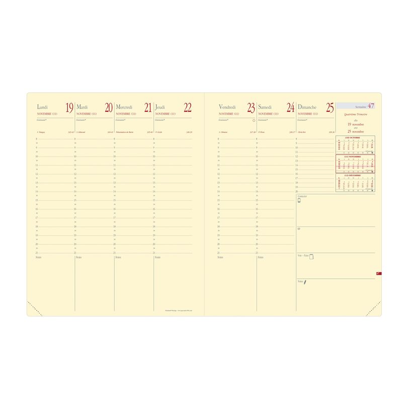 3371010482115-Agenda Impala President Prestige avec répertoire - 1 semaine sur 2 pages - 21 x 27 cm  - -P_405133130_2-1
