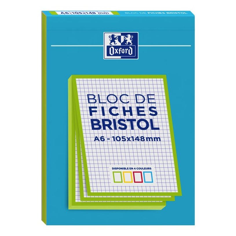 3020120196343-Oxford - Pack de 30 Fiches Bristol - A6 - petits carreaux - non perforées - disponible en-P_405133894_3-2