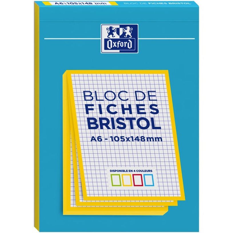 3020120196343-Oxford - Pack de 30 Fiches Bristol - A6 - petits carreaux - non perforées - disponible en-P_405133894_4-3