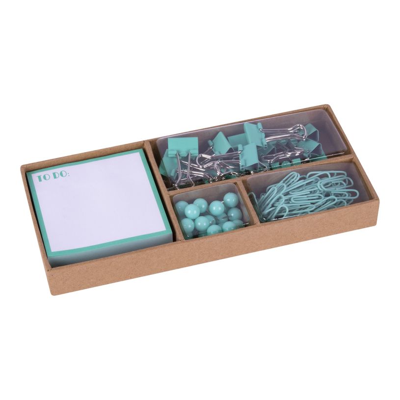 8410782184263-Apli Fluor Collection - Set de fournitures de bureau (punaises, trombones, pinces pliantes et-P_405137211_1-0