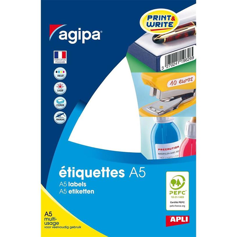 3270241140156-Apli Agipa - Etui A5 - 288 Étiquettes blanches multi-usages - 32 x 40 mm - coins arrondis-P_405137239_1-0