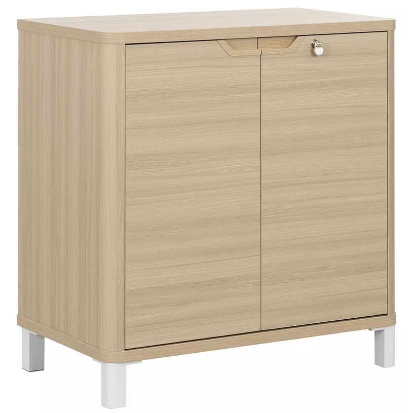 3483600819536-Rangement bas ABSOLU - L81 x H83 x P45 - 2 portes - Chêne structuré-P_405137461_1-0