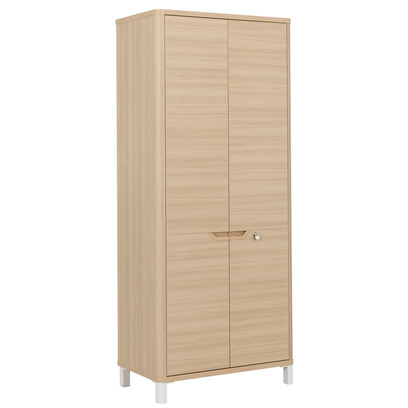 3483600819604-Armoire haute ABSOLU - L81 x H188 x P45 - 2 portes - Chêne structuré-P_405137468_1-0