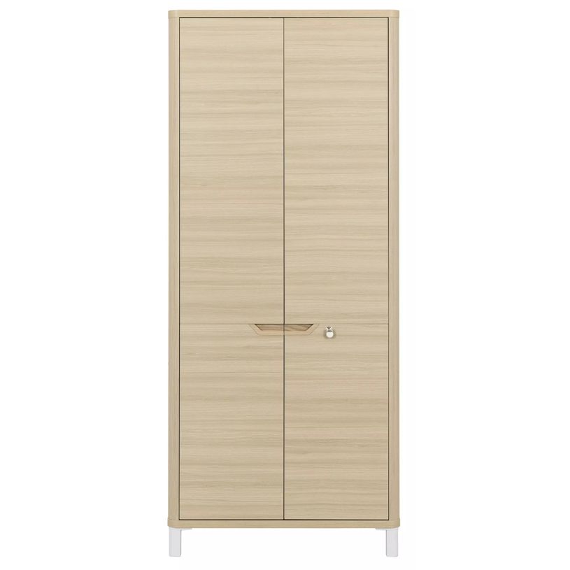 3483600819604-Armoire haute ABSOLU - L81 x H188 x P45 - 2 portes - Chêne structuré-P_405137468_2-1