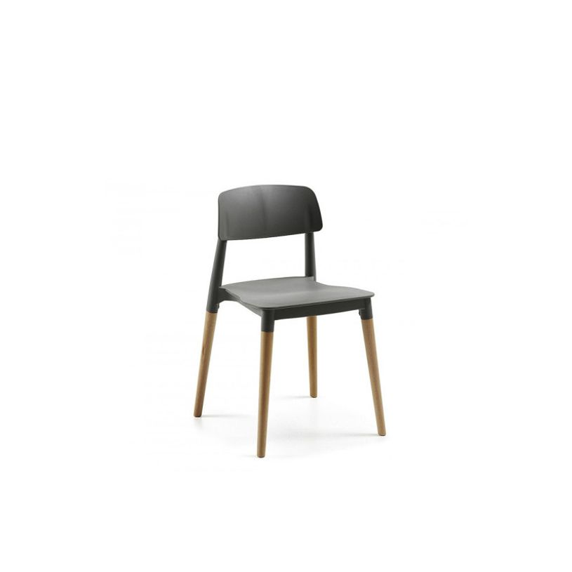 0404051443463-Lot de 4 chaises SCANDINAVE - pieds bois - noir-P_405144346_2-1