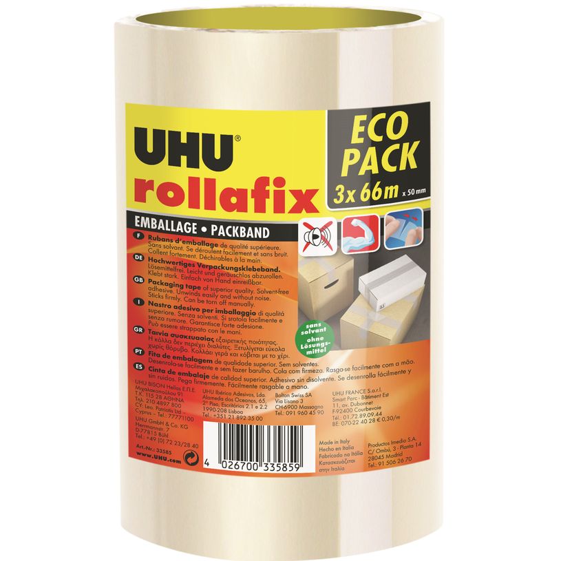 4026700335859-UHU - Pack de 3 rubans adhésifs d'emballage - 50 mm x 66 m - transparent-P_405146020_1-0