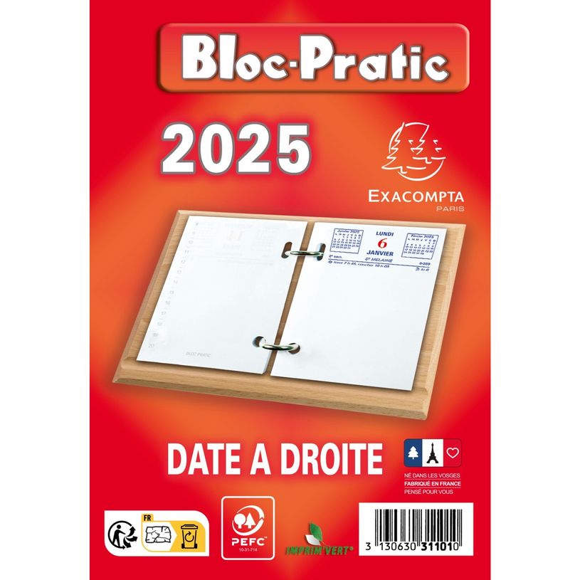 3660942336130-Bloc-Pratic - Bloc de bureau - date à droite - Exacompta-P_405147091_1-0