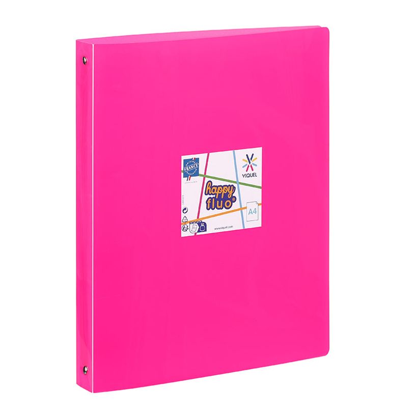 3135252187319-Viquel Happy Fluo - Classeur 4 anneaux - Dos 35 mm - A4 - pour 250 feuilles - disponible d-P_405147350_3-1