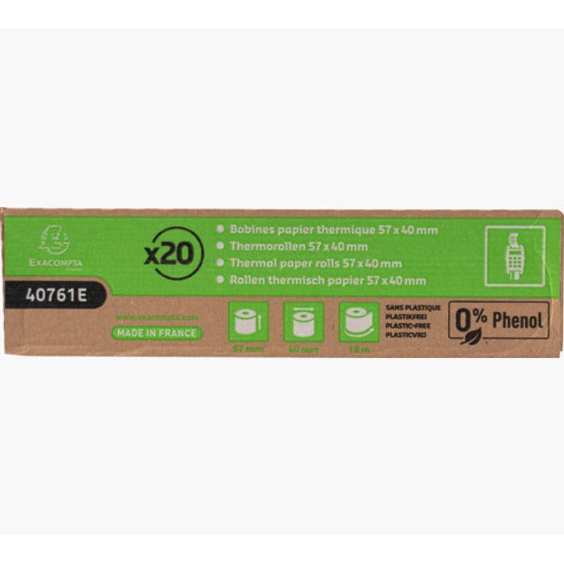 3130631407613-Exacompta - 20 Bobines thermiques - rouleaux TPE - 57 x 40 x 12 mm - 18m - sans mandrin ni-P_405147364_5-4