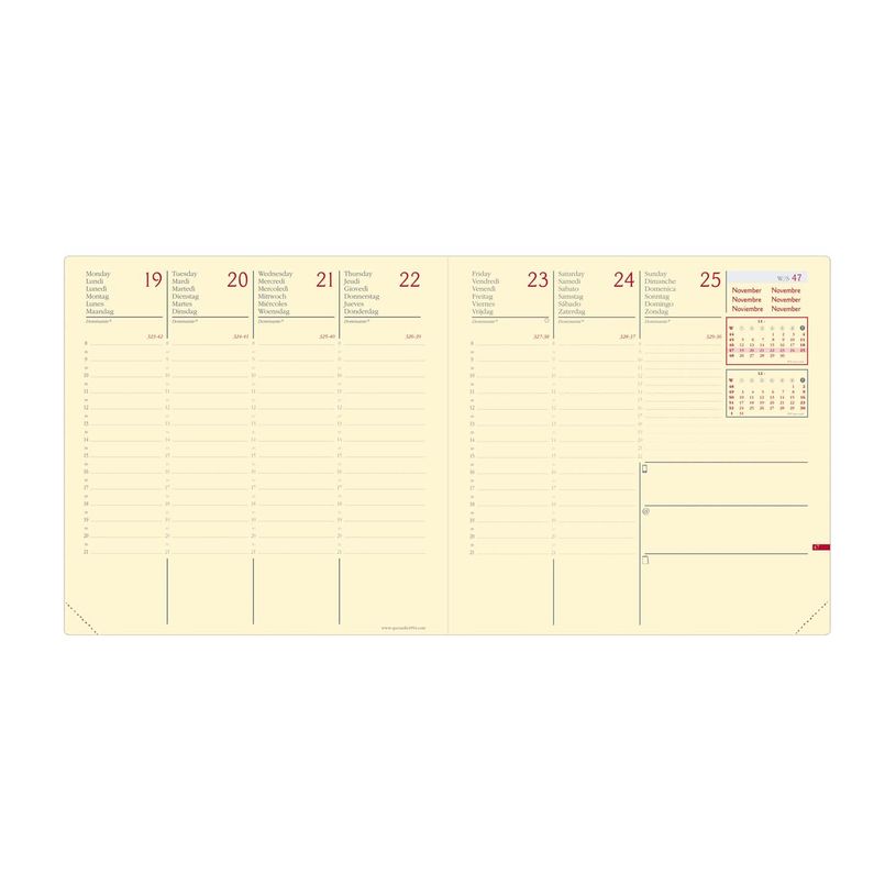 3371010498994-Agenda Marlow Executif Prestige avec répertoire - 1 semaine sur 2 pages - 16 x 16 cm - bleu nuit - Quo--0