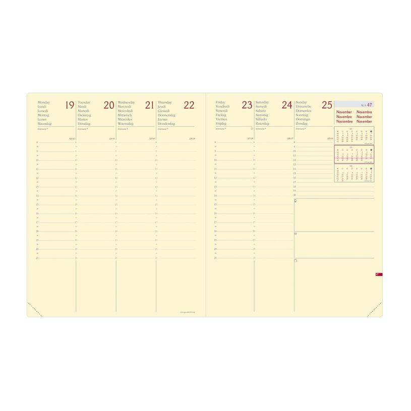 3371010500871-Agenda à élastique Silk President Prestige - 1 semaine sur 2 pages - 21 x 27 cm - vert - Quo Vadis--1
