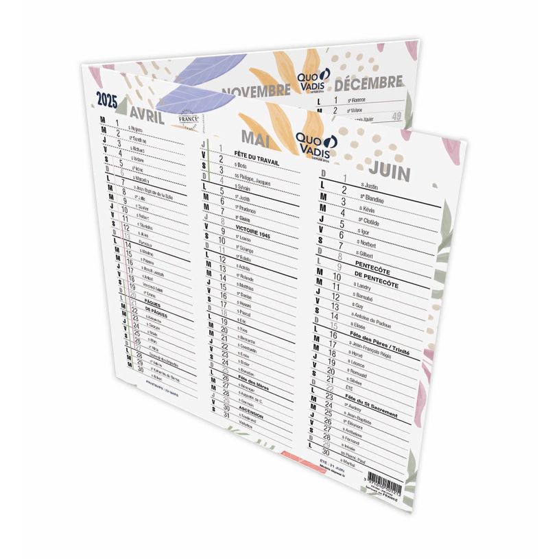 3371010501212-Quo Vadis Exotique - Calendrier origami 3 mois par face - 18 x 36 cm-P_405148613_2-1