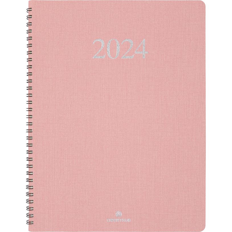 3664447162676-Agenda Galway - 1 semaine sur 2 pages - 22 x 28 cm - rose - Oberthur-P_405149023_1-0