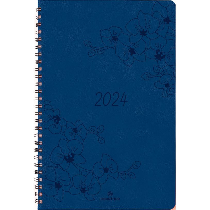 3664447157337-Agenda à spirale Primrose - 1 semaine sur 2 pages - 22 x 28 cm - bleu marine - Oberthur-P_405149142_1-0