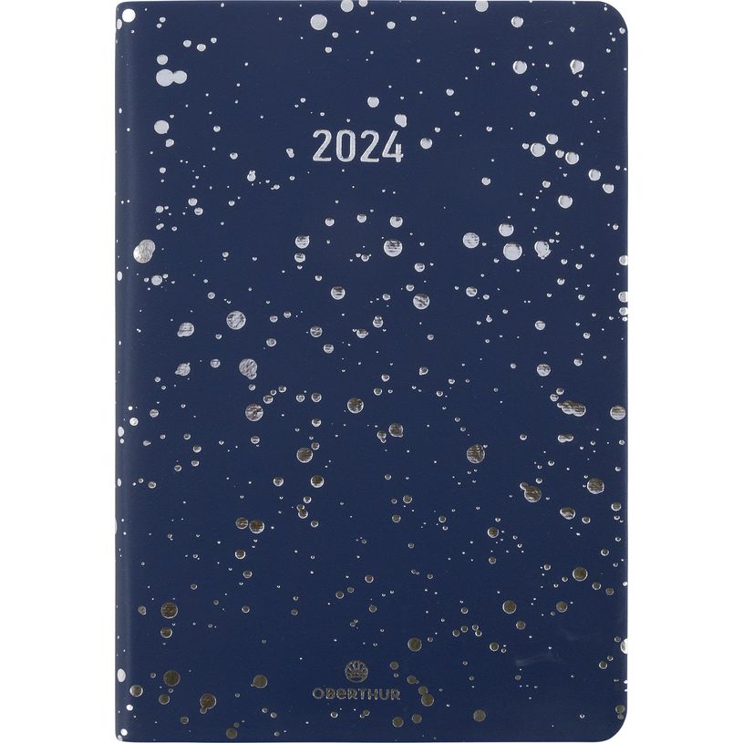 3664447160375-Agenda Céleste - 1 semaine sur 2 pages - 10 x 15 cm - marine/argent - Oberthur-P_405149317_1-0
