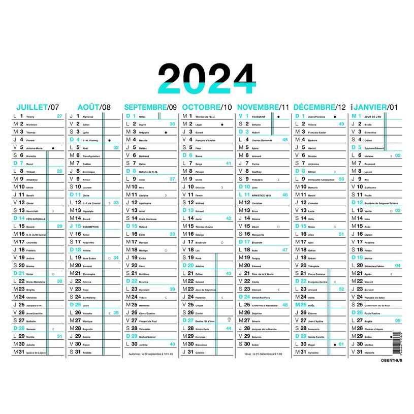 3664447154732-Calendrier Fluo - 7 mois par face - 21 x 26,5 cm - bleu - Oberthur-P_405149391_2-1