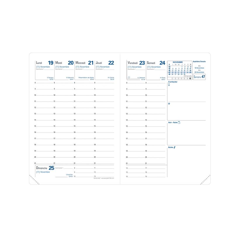 3371010480739-Agenda de poche Impala Randonnée - 1 semaine sur 2 pages - 9 x 12,5 cm - bleu océan - Qu-P_405149570_3-1