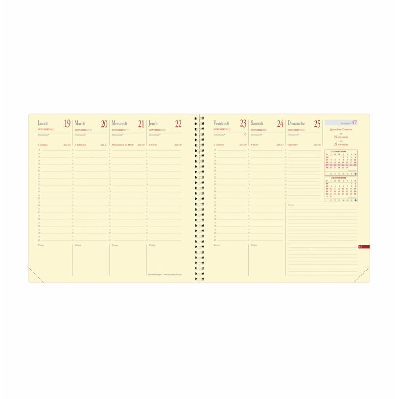 3371010481392-Agenda à spirale Impala Executif Prestige - 1 semaine sur 2 pages - 16 x 16 cm - rouge - -P_405149577_2-1