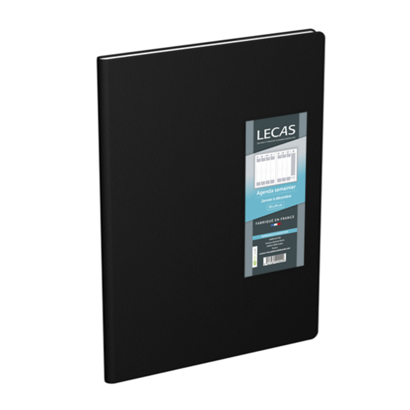 3147280261978-Agenda Classique - 1 semaine sur 2 pages - 19 x 24 cm - noir - Lecas-P_405149781_1-0