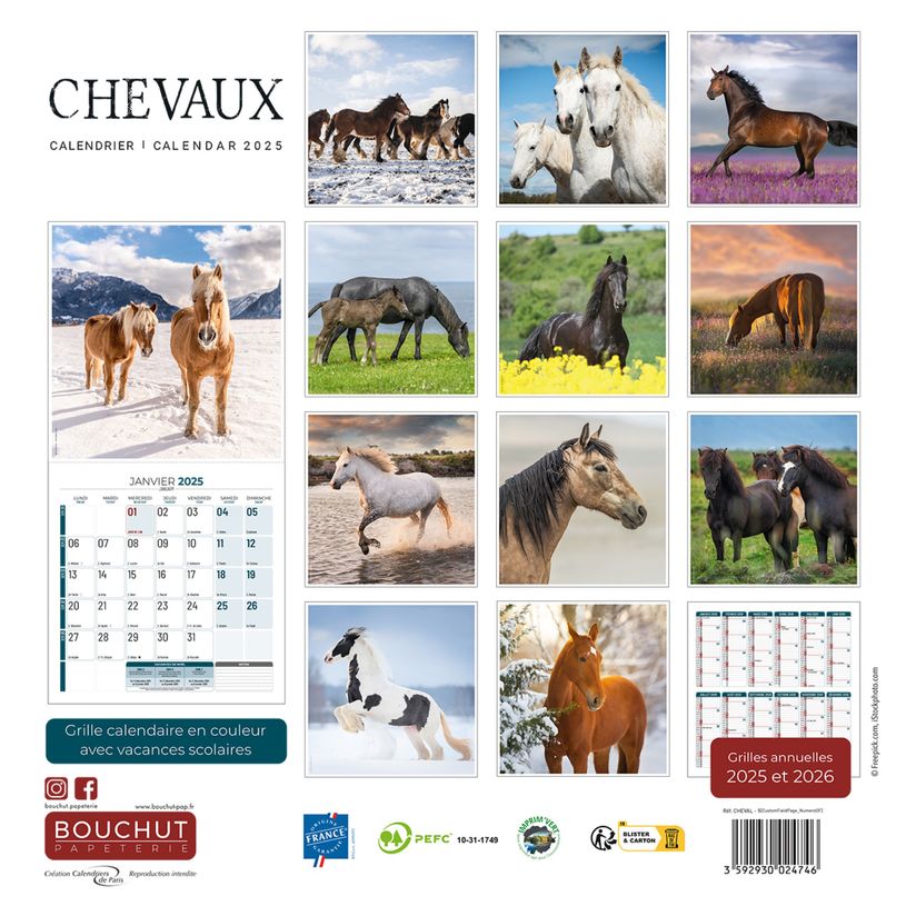 3592930027037-Calendrier illustré BOUCHUT 30 x 30 cm CHEVAL 70 %-P_405149836_3-2