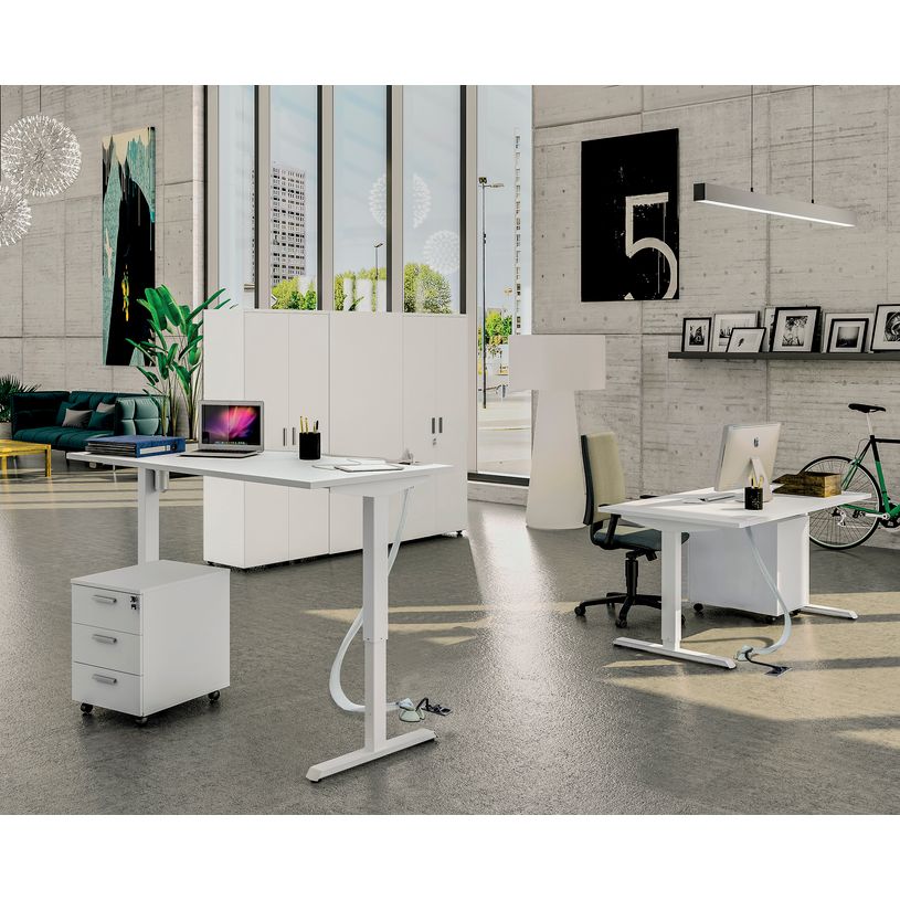 3253310401327-Bureau LEVEL - Bureau éléctrique - L140 - pied carbone - plateau imitation hêtre-P_405150715_2-1