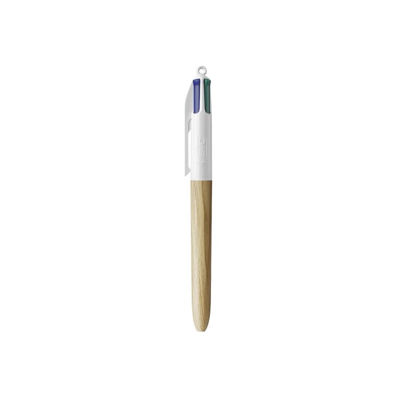 3086123693265-BIC 4 Couleurs - Stylo bille 4 couleurs - bois - bleu, rouge, vert, noir - 1 mm - moyen - -P_405150847_4-3