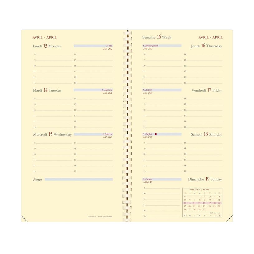 3371010191741-Agenda de poche Impala Planorizon - 1 semaine sur 2 pages - 8,8 x 17 cm - disponible dans différentes cou--3