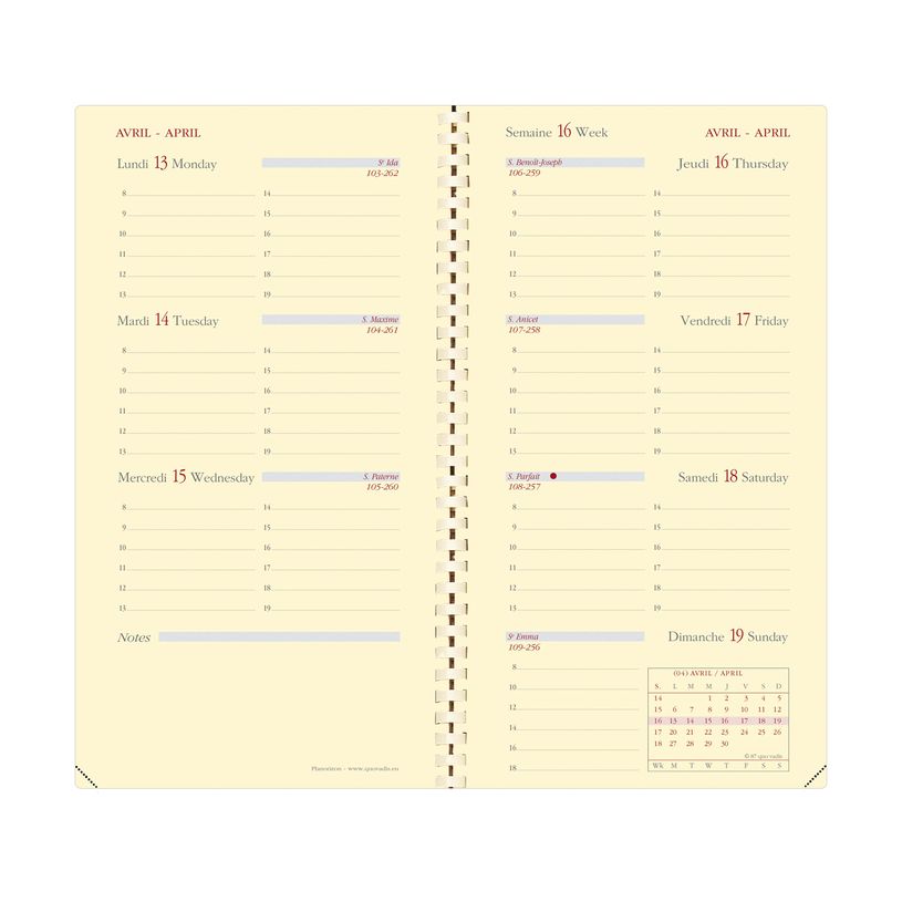 3371010480579-Agenda de poche Impala Planorizon - 1 semaine sur 2 pages - 8,8 x 17 cm - bleu prusse - Qu-P_405151389_2-1