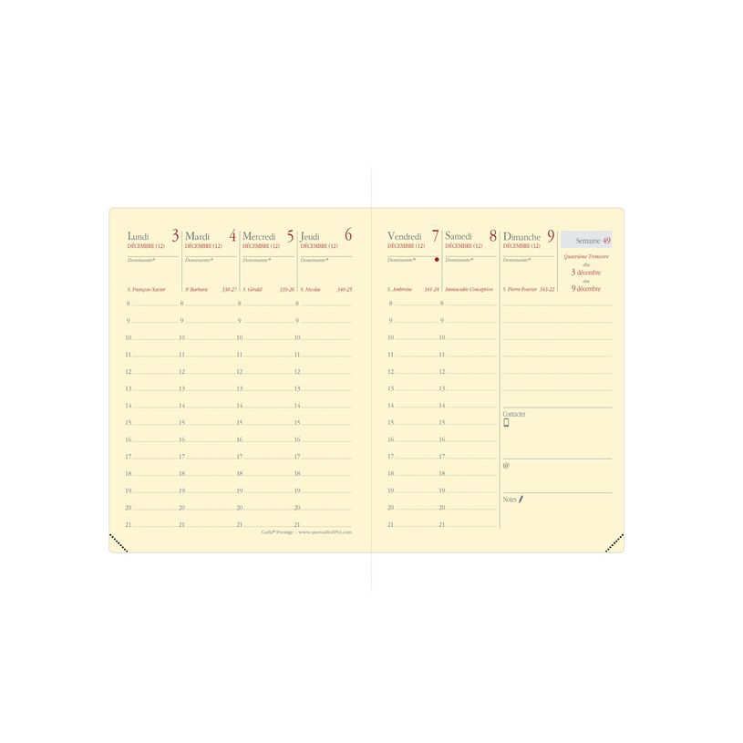 3371010480302-Agenda Impala Carla Prestige - 1 semaine sur 2 pages - 8 x 10,5 cm - rouge - Quo Vadis-P_405151393_2-1